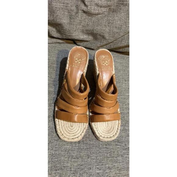 Vince Camuto Molisara Sandals Wedges Heels Light Cognac Womens 8 - Picture 5 of 12